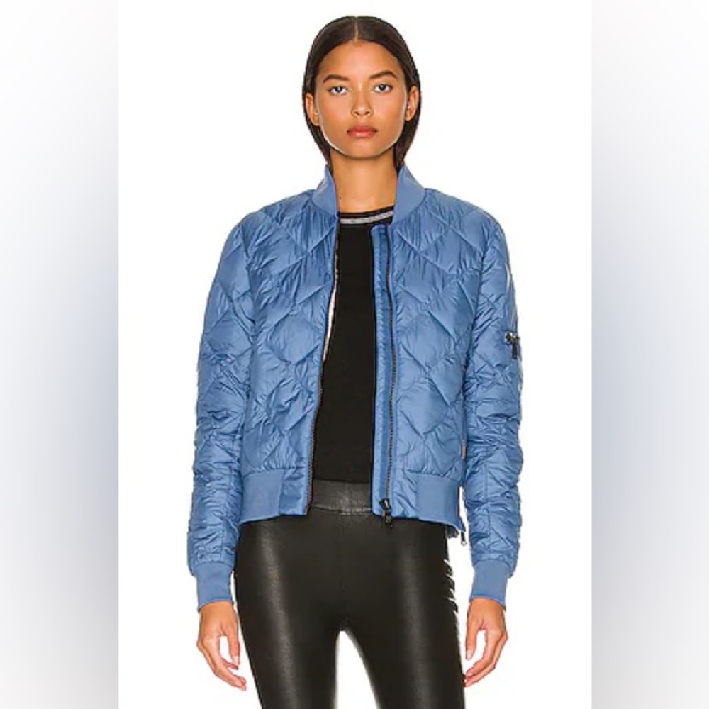 ALP N ROCK Women's Metro Bomber Jacket in Moonlight Blue Medium